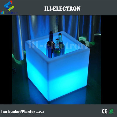 정면 PE 플라스틱 조명 LED 얼음 버킷 / LED 꽃 냄비 / 꽃 심기