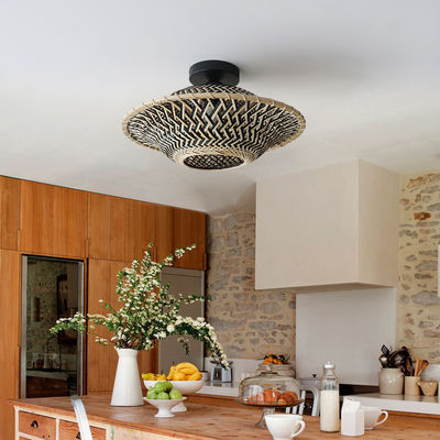 둥근 Bambu Pendant Lamp, 실내 조명용 직물 천장 조명