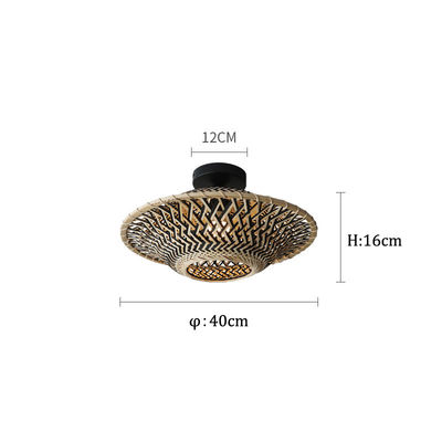 둥근 Bambu Pendant Lamp, 실내 조명용 직물 천장 조명