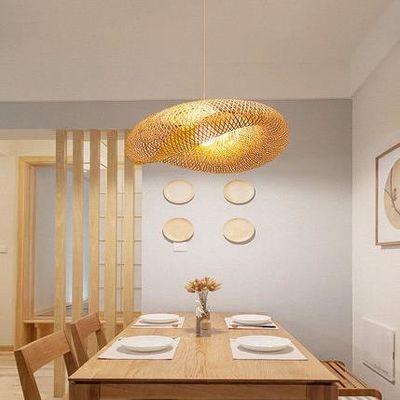 헝거 램프 대나무 LED 천장 램프 라탄 ペンダント 램프