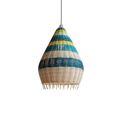 맞춤형 Bambu Rattan Woven Pendant Light 실내 조명용 수작업