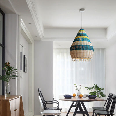 맞춤형 Bambu Rattan Woven Pendant Light 실내 조명용 수작업