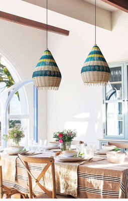 맞춤형 Bambu Rattan Woven Pendant Light 실내 조명용 수작업
