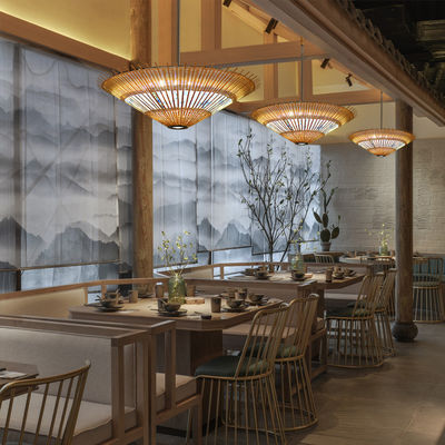 OEM Bambu Rattan Pendant Light Umbrella Shape For House Decoration 오메인 램퍼트 램퍼트 램퍼트 램퍼트