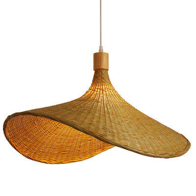 크리에이티브 래튼 Pendant Light 큰 빨대 모자 스타일 3500K 따뜻한 흰색 CCT