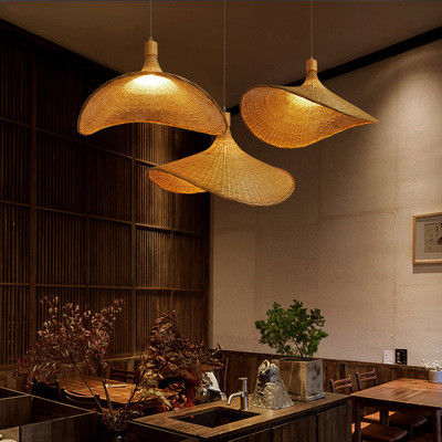 크리에이티브 래튼 Pendant Light 큰 빨대 모자 스타일 3500K 따뜻한 흰색 CCT