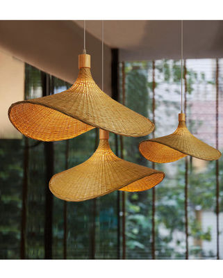 크리에이티브 래튼 Pendant Light 큰 빨대 모자 스타일 3500K 따뜻한 흰색 CCT