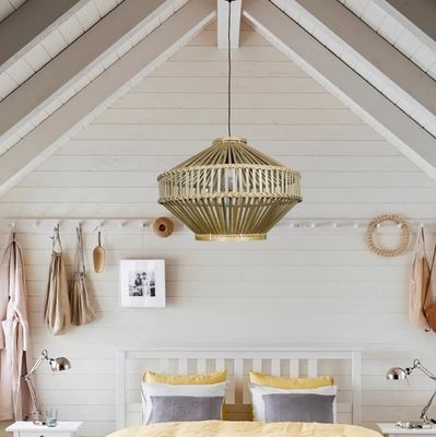 3500K 레트로 Bambu Woven Pendant Light 실내 거실용