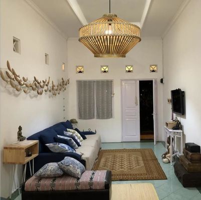3500K 레트로 Bambu Woven Pendant Light 실내 거실용