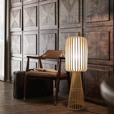 주거용 차하우스 거실용 Bambu Weaving Rattan 바닥 램프