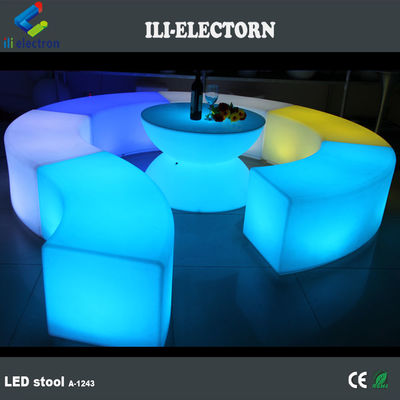 색을 바꾸는 재충전 가능한 LED 가구 LED 곡선 벤치 좌석