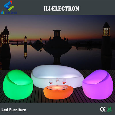 방수 색을 바꾸는 플라스틱 LED 차 테이블 의자 세트