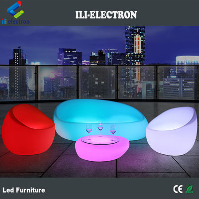 방수 색을 바꾸는 플라스틱 LED 차 테이블 의자 세트