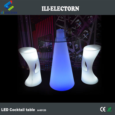 높은 RGB 조명 바 가구 LED 칵테일 테이블