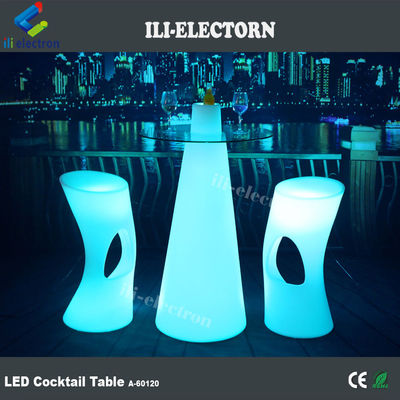 높은 RGB 조명 바 가구 LED 칵테일 테이블