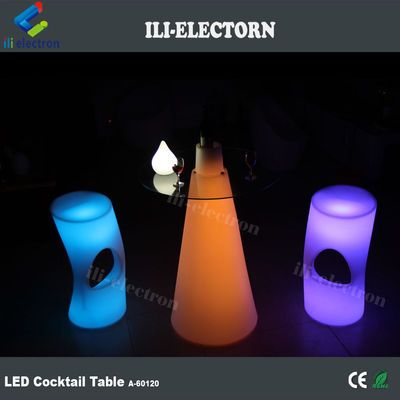 톱니 모양 플라스틱 LED 테이블 빛나는 칵테일 테이블