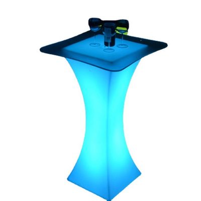 LED 야외 테이블 LED 광택 바 테이블 칵테일 테이블을 켜