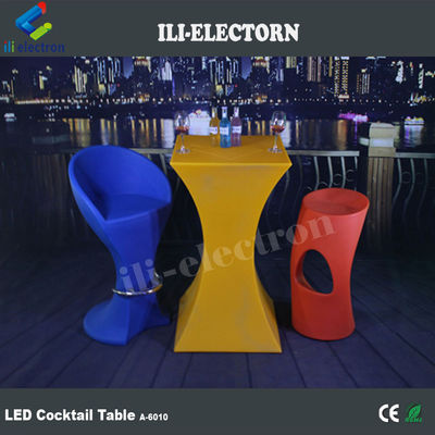 LED 야외 테이블 LED 광택 바 테이블 칵테일 테이블을 켜