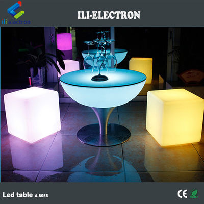 플라스틱 LED 광택 칵테일 테이블 106cm 높은 톱 파티 이벤트