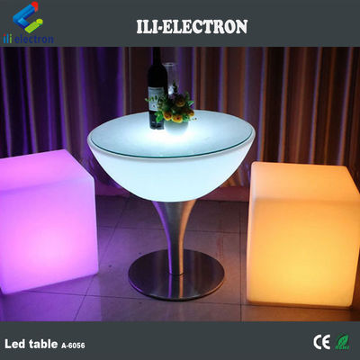 플라스틱 LED 광택 칵테일 테이블 106cm 높은 톱 파티 이벤트