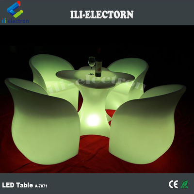 꽃 모양의 빛나는 테이블 LED 바 가구