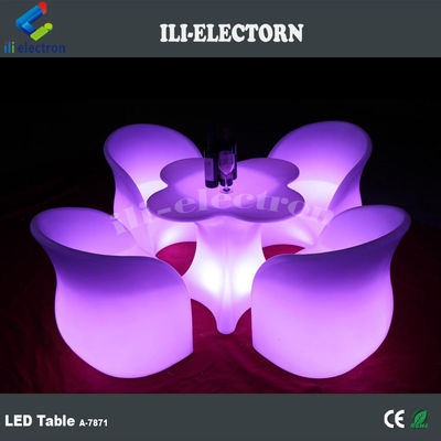 꽃 모양의 빛나는 테이블 LED 바 가구