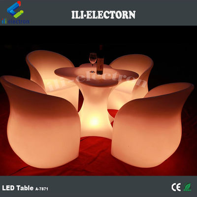꽃 모양의 빛나는 테이블 LED 바 가구