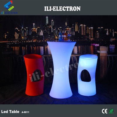 높은 상단 LED 라이트 바 둥근 칵테일 테이블
