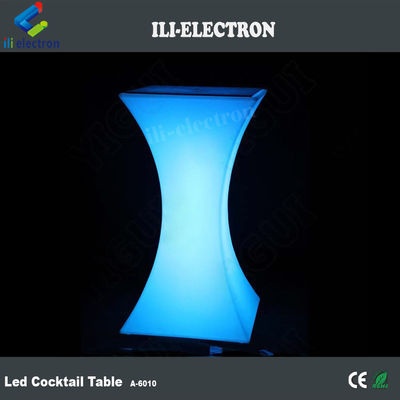 야외 재충전 가능한 LED 가구 유리 커피 테이블