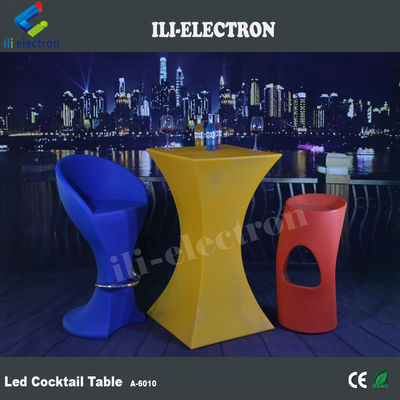 주황색 플라스틱 이벤트 테이블 LED 야외 가구