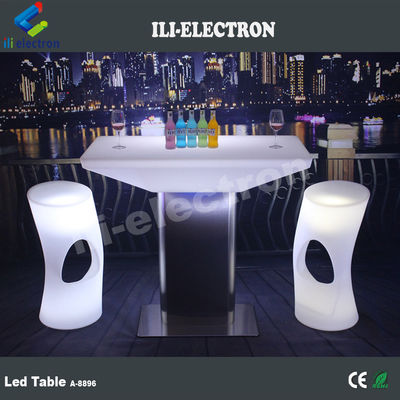 야외 및 실내 색상 변경 플라스틱 사각형 LED 식탁