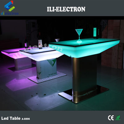 야외 및 실내 색상 변경 플라스틱 사각형 LED 식탁