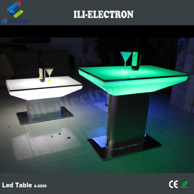 야외 및 실내 색상 변경 플라스틱 사각형 LED 식탁