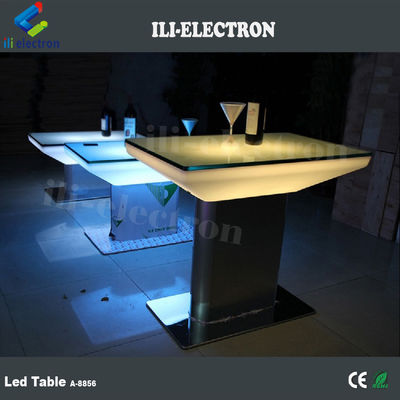 야외 및 실내 색상 변경 플라스틱 사각형 LED 식탁