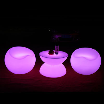 PE 플라스틱 RGB 원격 제어 LED 테이블과 의자