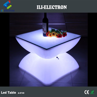 재충전 가능한 사각형 LED 릴리모닝 바 테이블 리모컨 / 로맨틱한 야외 테이블