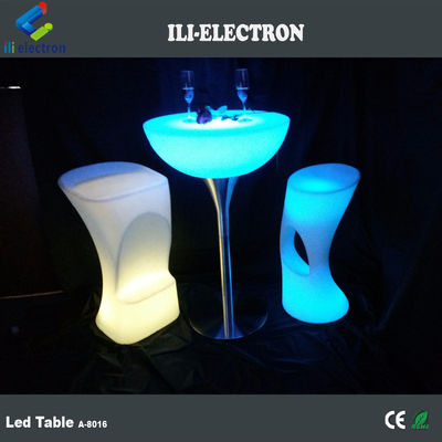상업용 LED 라이트 칵테일 테이블, 빛나는 바 테이블 무선 파티