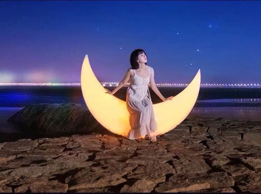 재충전 가능한 리?? 배터리로 빛나는 LED 달 의자