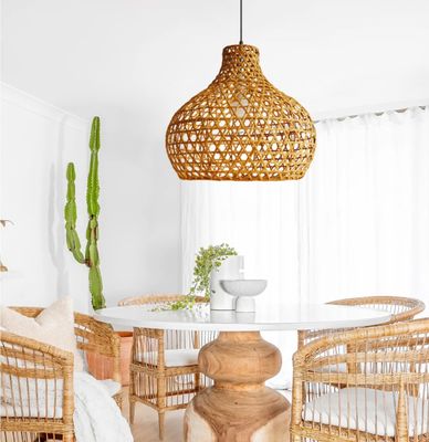 와비-사비 라탄 캔들리어 예술 램프 정원용 손조재 라탄 램프