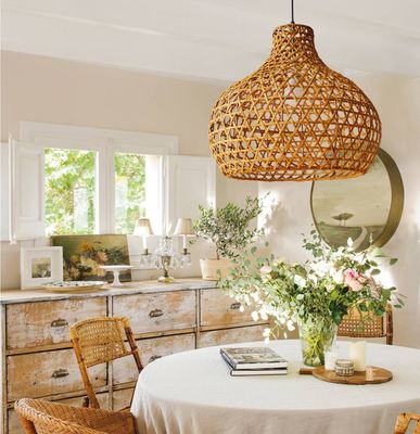 와비-사비 라탄 캔들리어 예술 램프 정원용 손조재 라탄 램프