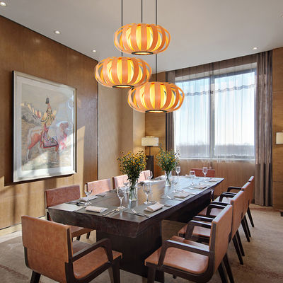 동남아시아 간단한 목재 촛불  Pendant Light Creative Wood Veneer Lighting Lantern