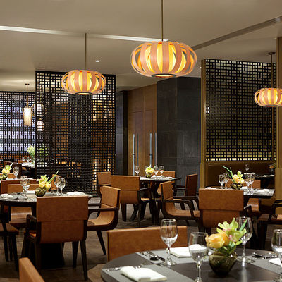 동남아시아 간단한 목재 촛불  Pendant Light Creative Wood Veneer Lighting Lantern