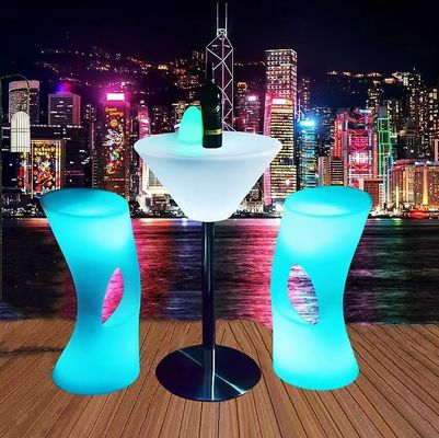 반짝이는 LED 바 가구 빛 칵테일 테이블 및 의자 조명 방수 LED 바 테이블 LED 가구