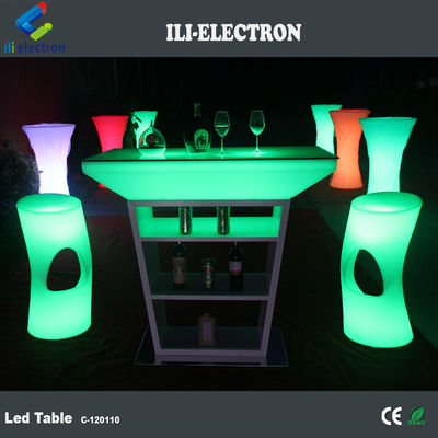 PE 플라스틱 LED 칵테일 테이블 스트로브 조명 모드와 재충전 가능한 리?? 배터리로 작동