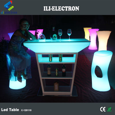 PE 플라스틱 LED 칵테일 테이블 스트로브 조명 모드와 재충전 가능한 리?? 배터리로 작동