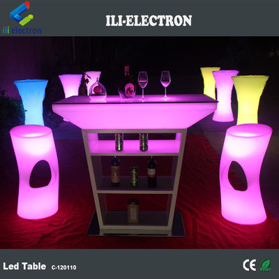 PE 플라스틱 LED 칵테일 테이블 스트로브 조명 모드와 재충전 가능한 리?? 배터리로 작동