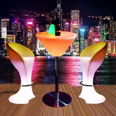 원격 제어 수동 어댑터 PE 플라스틱 빛나는 LED 칵테일 테이블 나이트 클럽