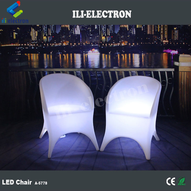 현대 광택 LED 조명 의자 16 색상 변경 나이트 클럽 바