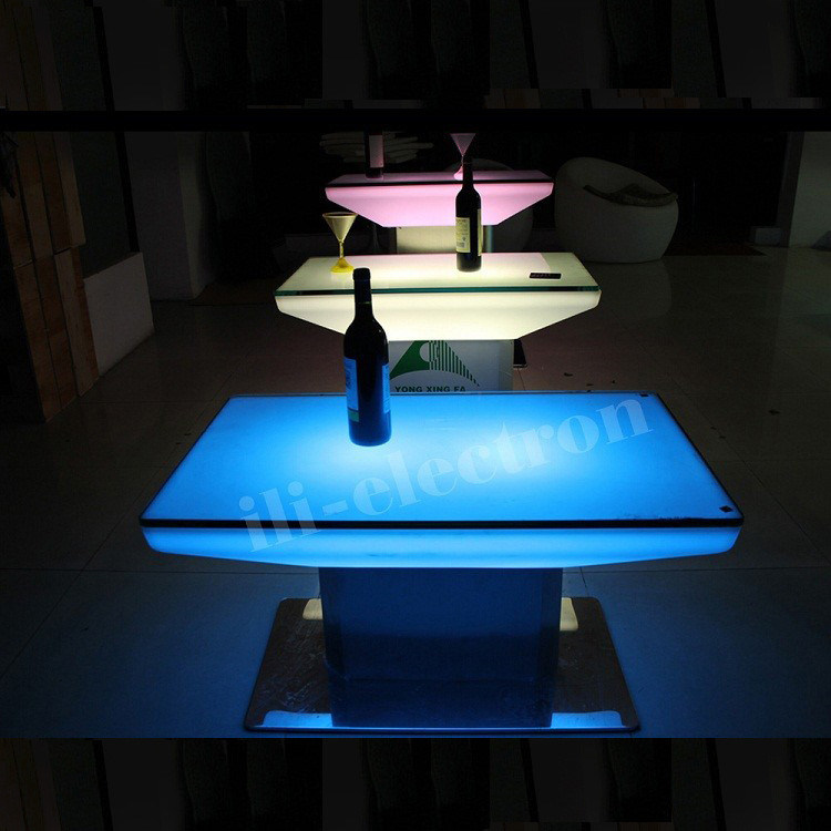고층 스테인레스 스틸 기반 플라스틱 LED 조명 테이블