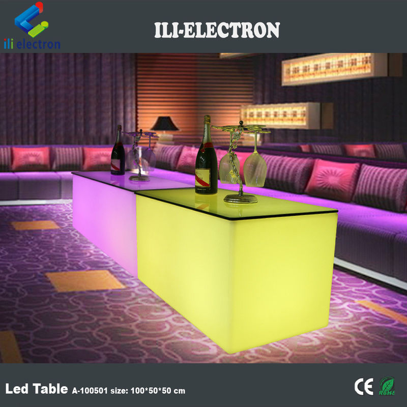 PE 플라스틱 LED 직사각형 큐브 라이트 바 테이블 색상 변경 클럽용 리모컨